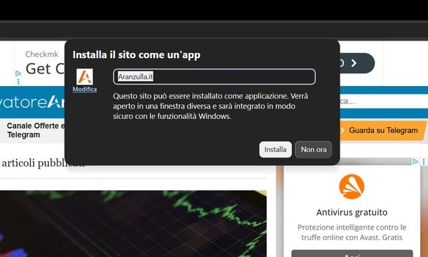 Creare collegamento sul desktop di pagina Web Microsoft Edge PC