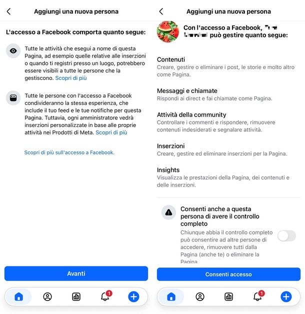 aggiungere amministratori pagina Facebook app