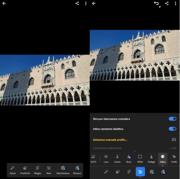 schermate app Adobe Lightroom
