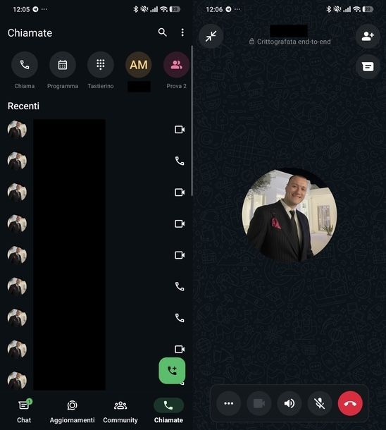 Effettuare chiamata WhatsApp