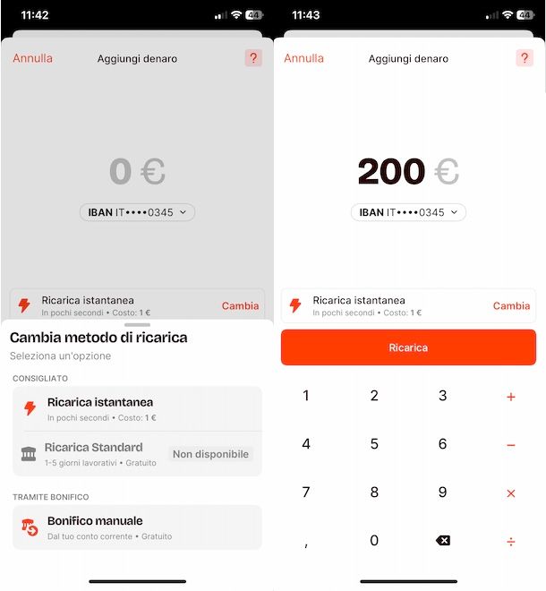 Ricaricare Satispay istantaneo