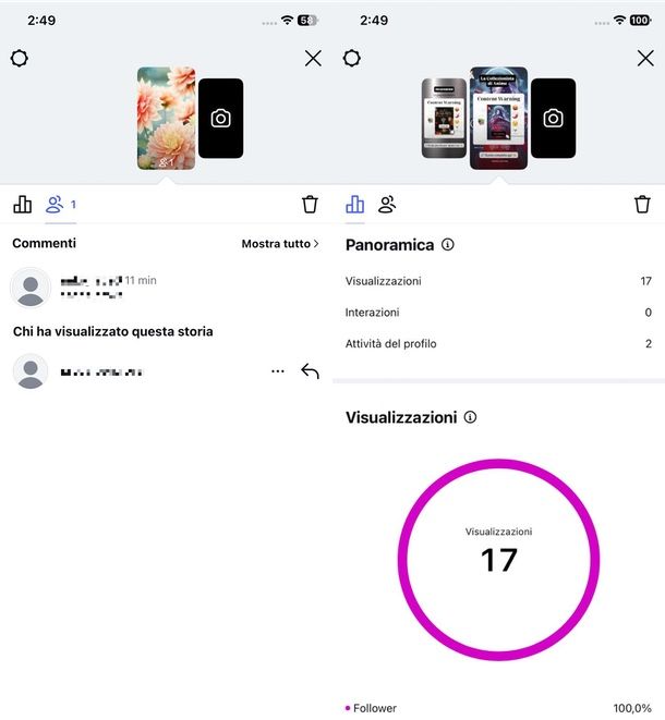 vedere le visualizzazioni storie dopo 24 ore