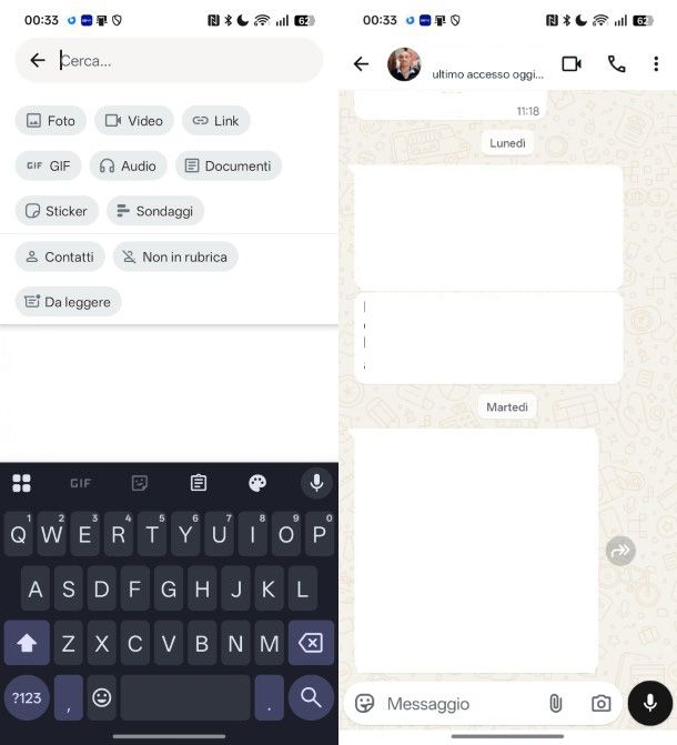 Ultimo accesso WhatsApp