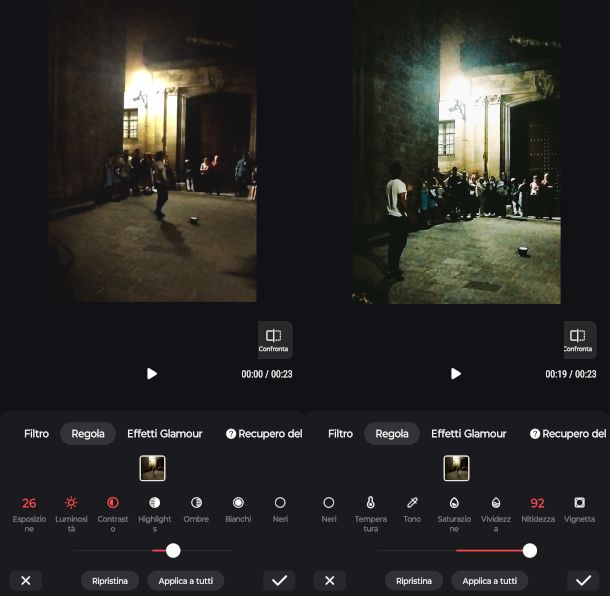 schermate app LightCut