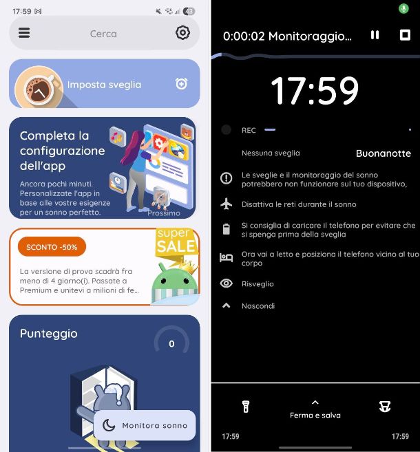 Altre app per il monitoraggio del sonno