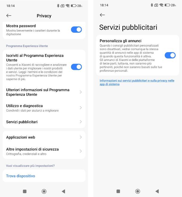 Indicazioni preliminari