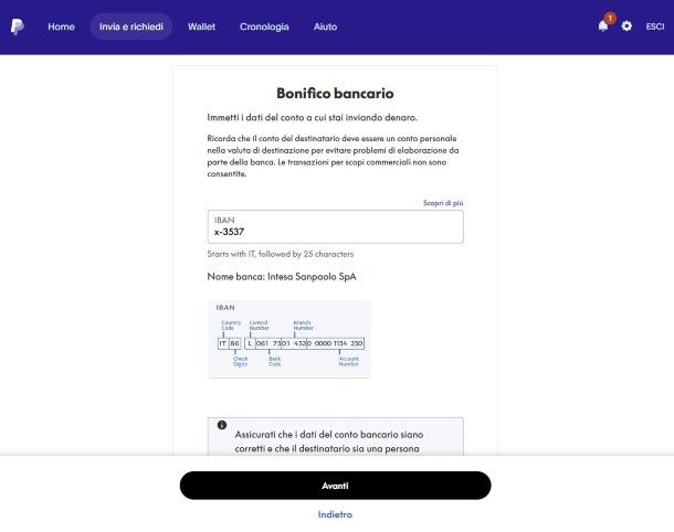 Bonifico con PayPal
