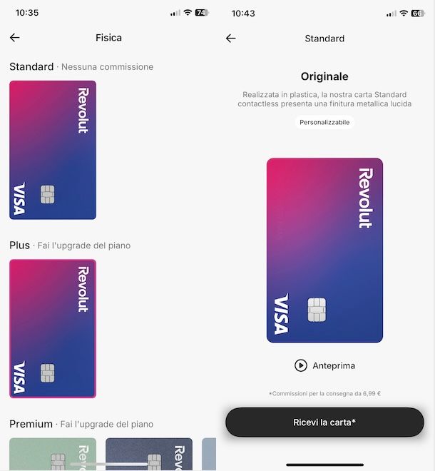 Fare carta Revolut fisica