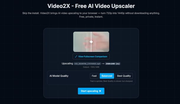 interfaccia Video2X