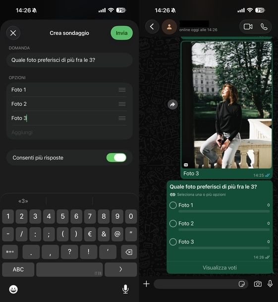 Fare sondaggi con foto su WhatsApp