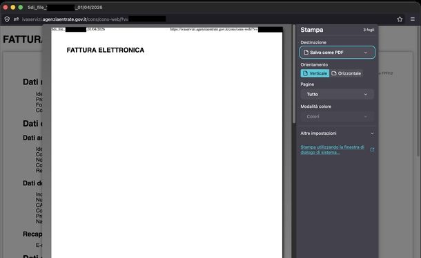 Scaricare PDF fatture emesse Agenzia Entrate