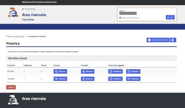 Visura catastale