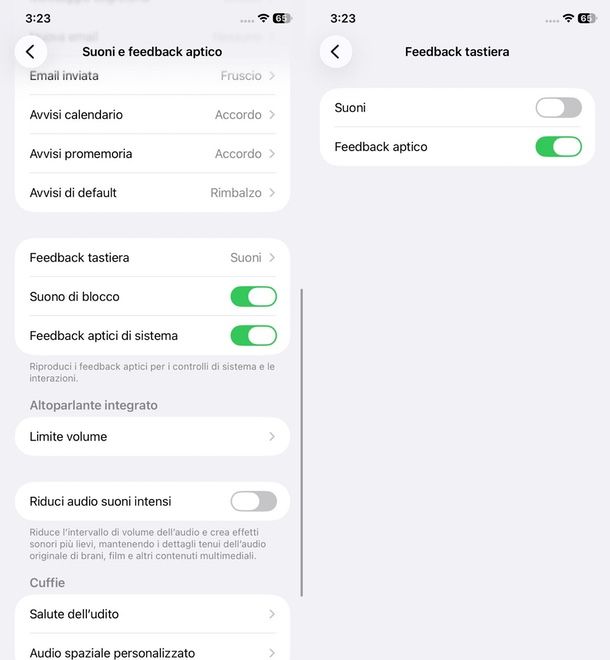 vibrazione tastiera iPhone