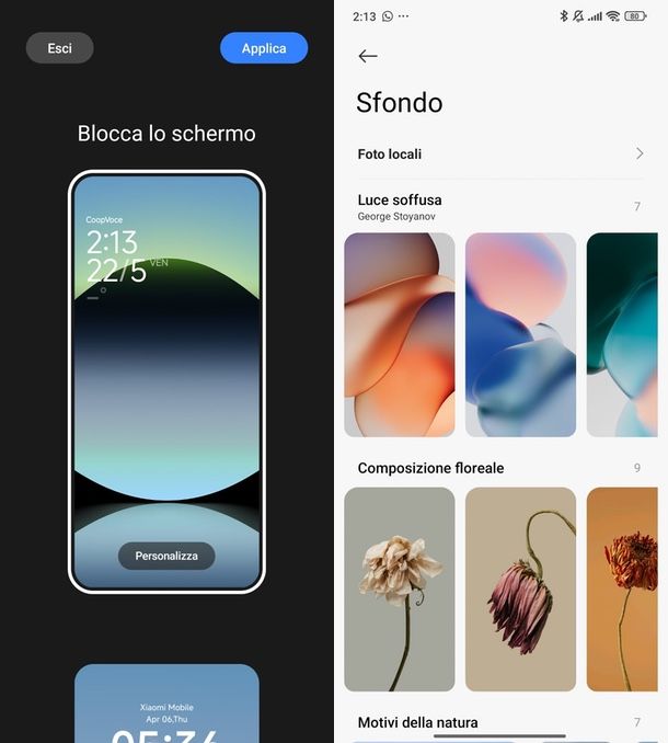 cambiare blocco schermo Xiaomi