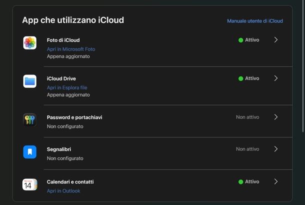 Disattivare iCloud Windows