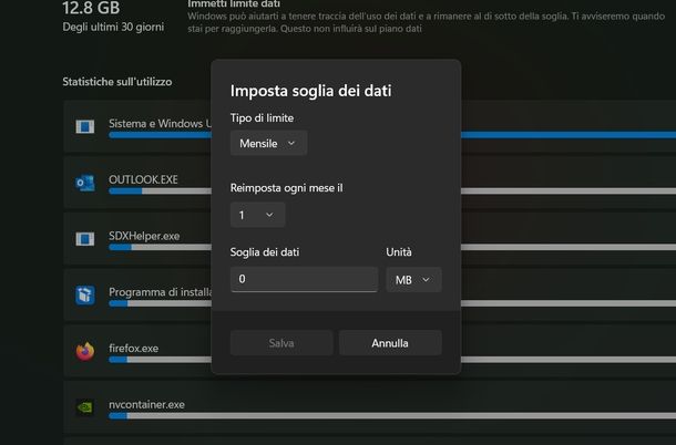 Controllare traffico Internet Windows