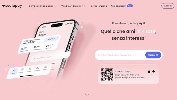 home page sito Scalapay