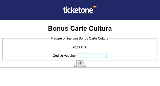 Acquistare su TicketOne con Carta del Merito