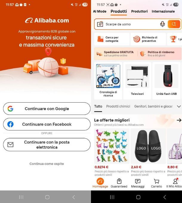 Come acquistare su Alibaba