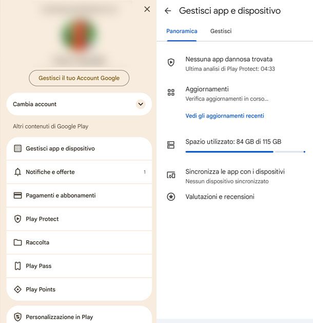 Aggiornamento app Android