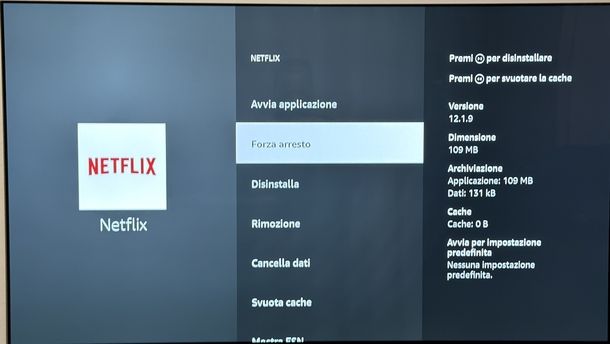 Svuotare cache app Amazon Fire TV Stick