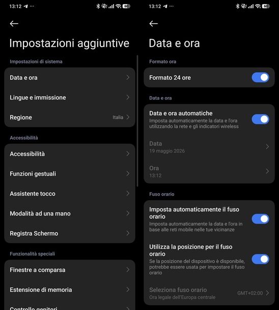 Controllare data e ora Android