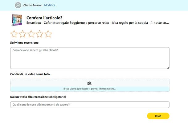Modulo recensione Amazon