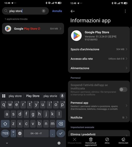 Riattivare Google Play Store