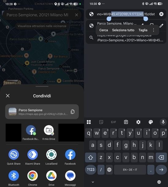 Vedere coordinate su Google Maps Android