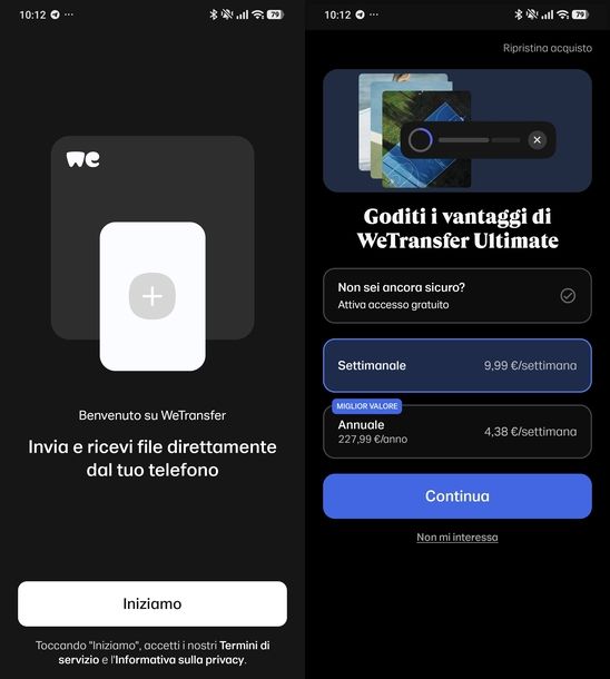 Come funziona WeTransfer Android