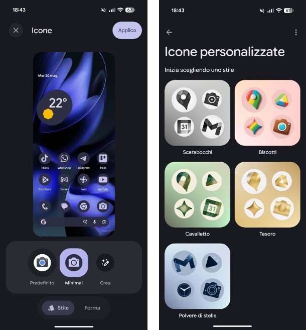 Come personalizzare icone Android