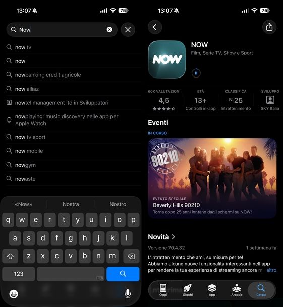 Installare NOW su iOS