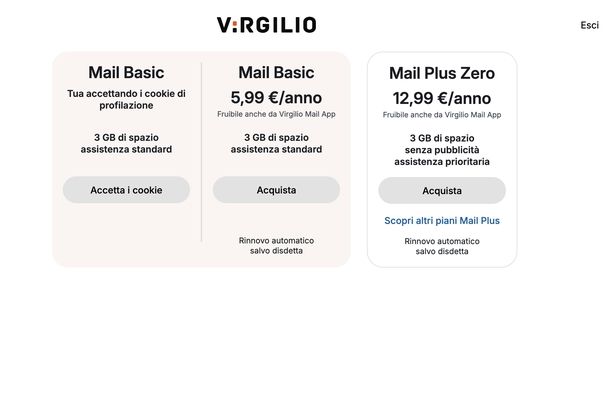 Creare indirizzo email gratis Virgilio