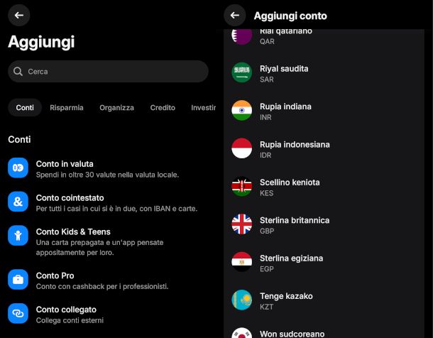 apertura conto in valuta su app Revolut