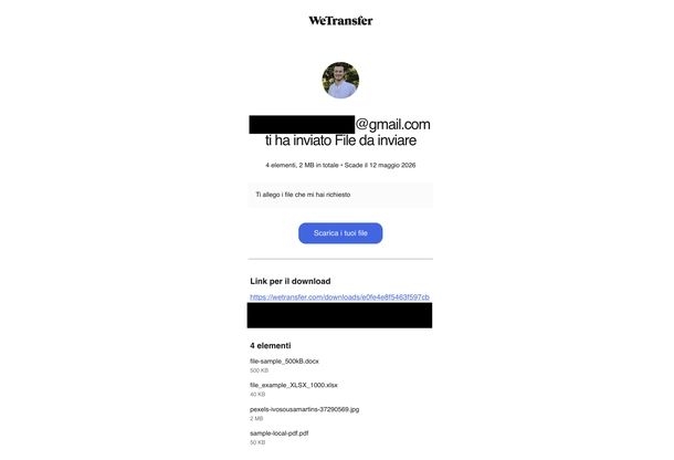 Come funziona WeTransfer email