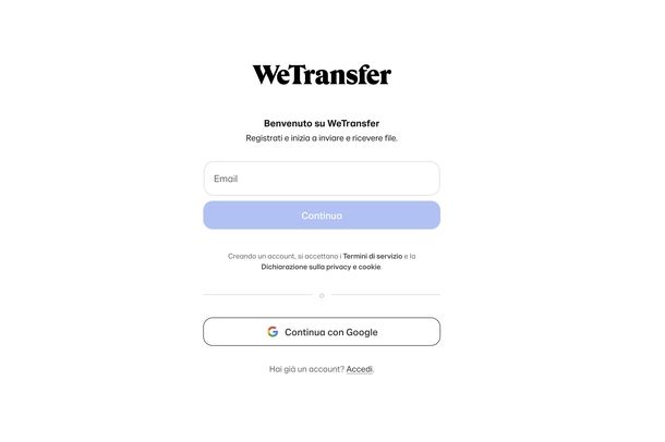 Come funziona WeTransfer email