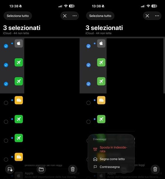 Segnalare email come indesiderata app Mail iOS