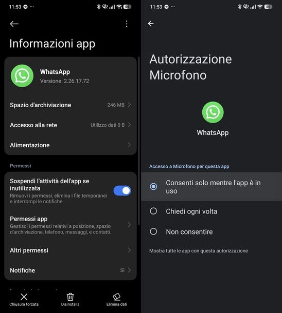Riattivare microfono su Android
