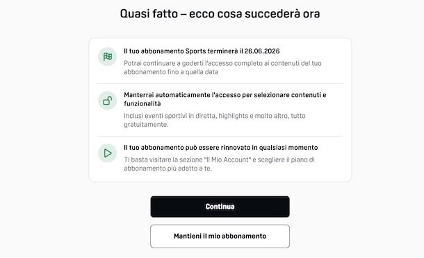 Disattivare abbonamento DAZN
