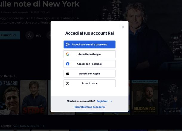 Accedere a RaiPlay Web