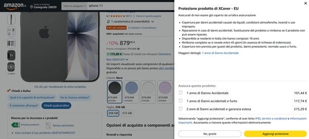 copertura iphone amazon