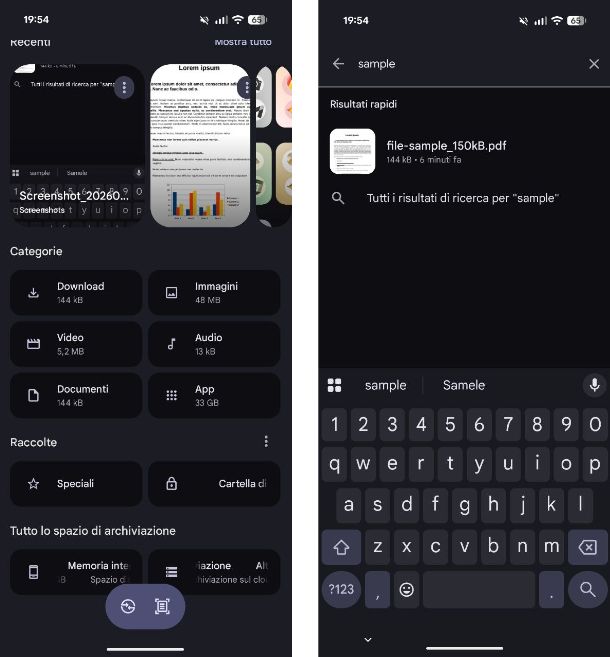 Cercare un file su Android