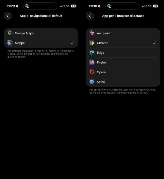 Cambiare programma predefinito iOS
