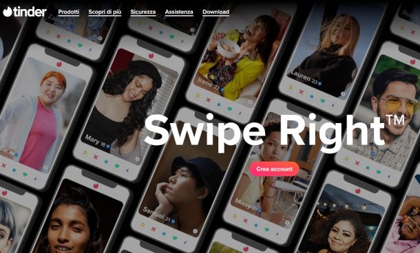home page sito Tinder