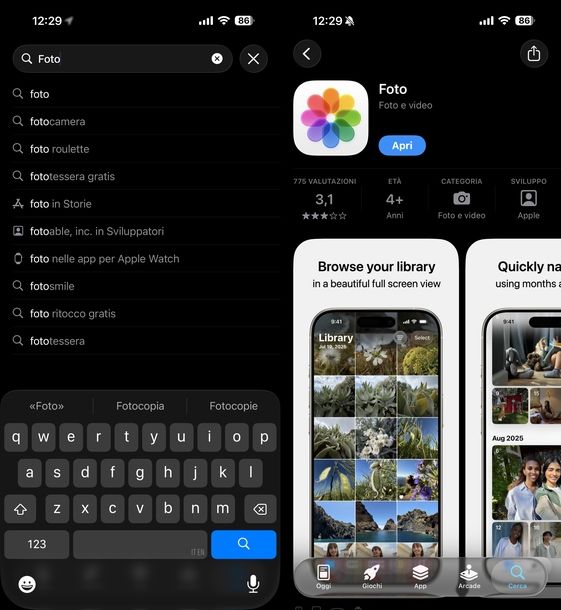 Reinstallare app da App Store iPhone