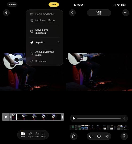 Togliere audio da video iPhone