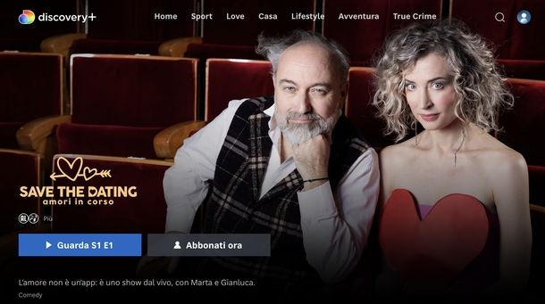Vedere programma perso in TV Discovery+