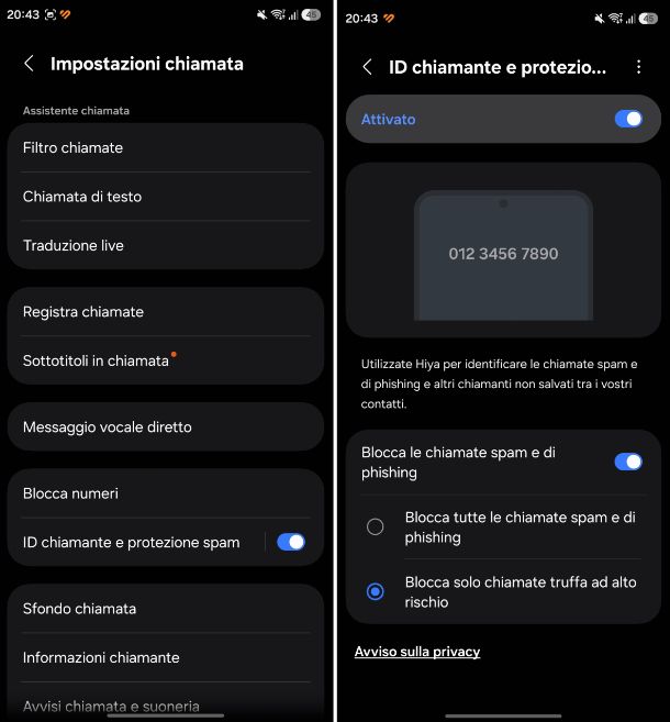 Come non ricevere telefonate pubblicitarie Samsung
