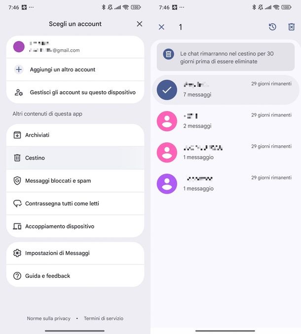 Recuperare messaggi Android