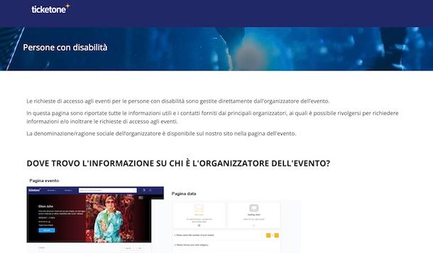 Biglietti disabili su TicketOne